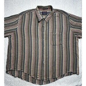 Club House Members Only Men's 4XL Shirt Plaid Long Sleeve 100% Cotton
